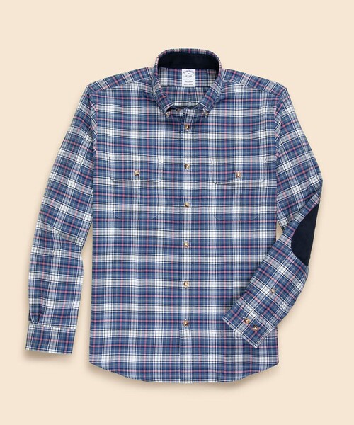 BROOKS BROTHERS(ブルックスブラザーズ)の「コットン/カシミヤ フランネル ダブルポケット カジュアルシャツ Regular Fit(シャツ/ブラウス・メンズ・グレー/ネイビー/ベージュ/アイボリー・SMALL/LARGE/X-LARGE/X-SMALL/MEDIUM)」の4枚目の写真