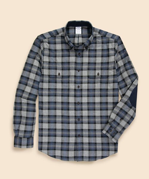 BROOKS BROTHERS(ブルックスブラザーズ)の「コットン/カシミヤ フランネル ダブルポケット カジュアルシャツ Regular Fit(シャツ/ブラウス・メンズ・グレー/ネイビー/ベージュ/アイボリー・SMALL/LARGE/X-LARGE/X-SMALL/MEDIUM)」の2枚目の写真