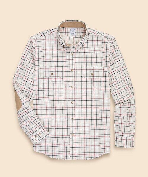 BROOKS BROTHERS(ブルックスブラザーズ)の「コットン/カシミヤ フランネル ダブルポケット カジュアルシャツ Regular Fit(シャツ/ブラウス・メンズ・グレー/ネイビー/ベージュ/アイボリー・SMALL/LARGE/X-LARGE/X-SMALL/MEDIUM)」の1枚目の写真