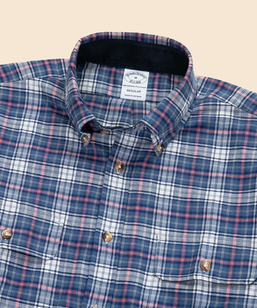 BROOKS BROTHERS(ブルックスブラザーズ)の「コットン/カシミヤ フランネル ダブルポケット カジュアルシャツ Regular Fit(シャツ/ブラウス・メンズ・グレー/ネイビー/ベージュ/アイボリー・SMALL/LARGE/X-LARGE/X-SMALL/MEDIUM)」の13枚目の写真