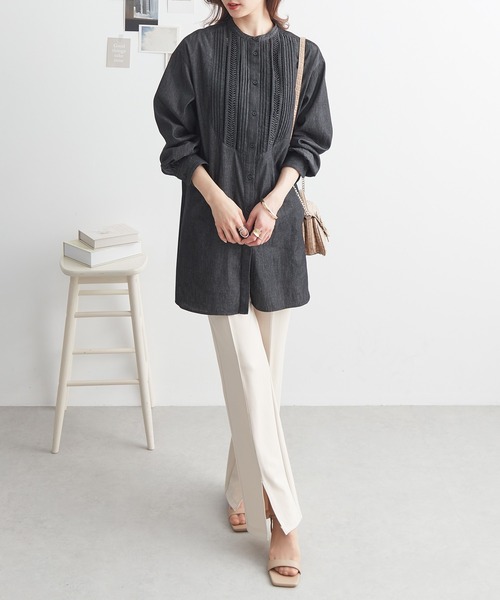 ReDial(リダイアル)の「デニムピンタックオーバーサイズシャツ(シャツ/ブラウス・レディース・ブラック/ネイビー・M/L)」の18枚目の写真