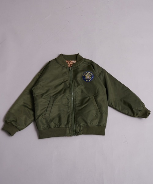 PAIRMANON STREET（ペアマノンストリート）の「フリース リバーシブル MA-1【PAIRMANON STREET】（MA-1・キッズ・ブラック/カーキ・150/140/130/120/110/160/90/100）」の14枚目の写真