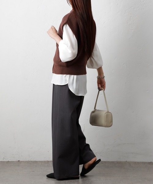 COLONY 2139（コロニートゥーワンスリーナイン）の「片畦ジップアップベスト（ベスト・レディース・ブラック/バーガンディー/グレー・FREE）」の13枚目の写真