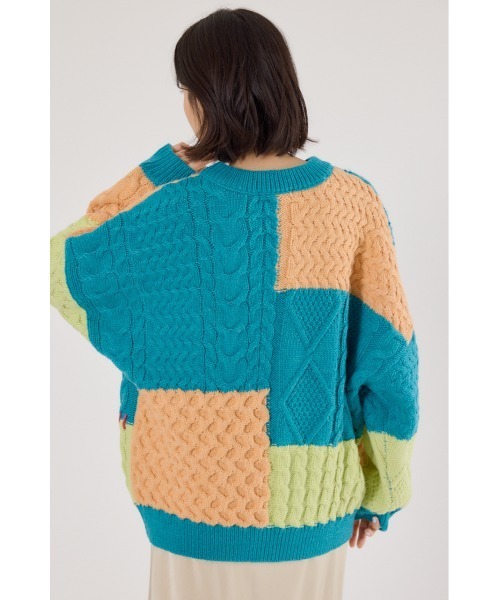 RODEO CROWNS WIDE BOWL（ロデオクラウンズワイドボウル）の「カスタムケーブルニット（ニット/セーター・レディース・ブルー系その他/ピンク系その他/ホワイト系その他・FREE）」の7枚目の写真