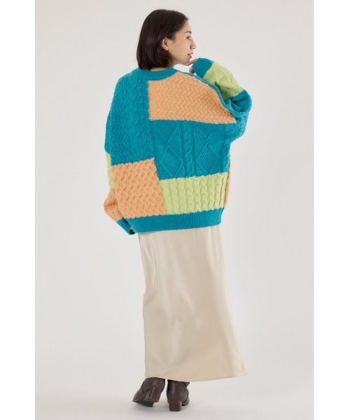 RODEO CROWNS WIDE BOWL（ロデオクラウンズワイドボウル）の「カスタムケーブルニット（ニット/セーター・レディース・ブルー系その他/ピンク系その他/ホワイト系その他・FREE）」の9枚目の写真