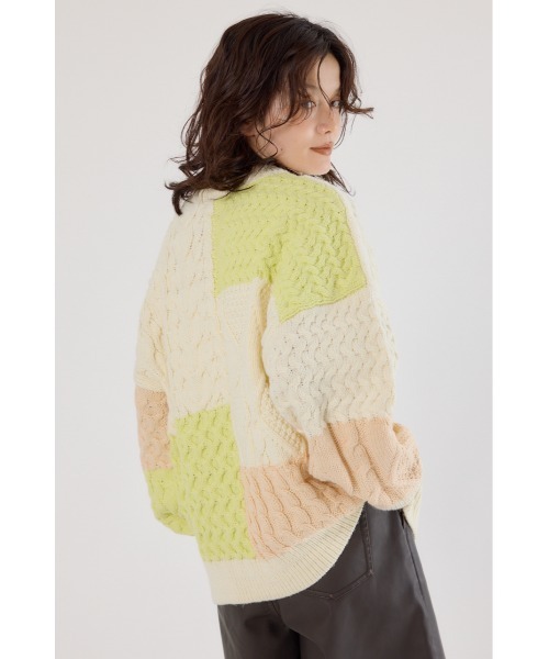 RODEO CROWNS WIDE BOWL（ロデオクラウンズワイドボウル）の「カスタムケーブルニット（ニット/セーター・レディース・ブルー系その他/ピンク系その他/ホワイト系その他・FREE）」の12枚目の写真