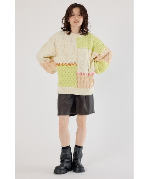 RODEO CROWNS WIDE BOWL（ロデオクラウンズワイドボウル）の「カスタムケーブルニット（ニット/セーター・レディース・ブルー系その他/ピンク系その他/ホワイト系その他・FREE）」の14枚目の写真