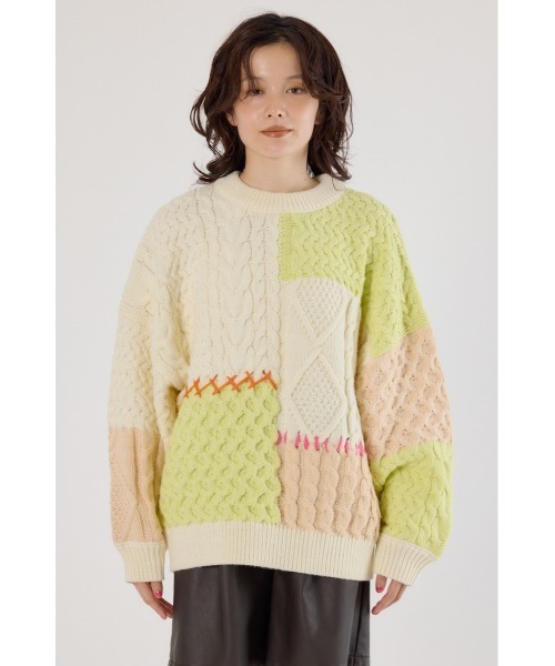 RODEO CROWNS WIDE BOWL（ロデオクラウンズワイドボウル）の「カスタムケーブルニット（ニット/セーター・レディース・ブルー系その他/ピンク系その他/ホワイト系その他・FREE）」の16枚目の写真