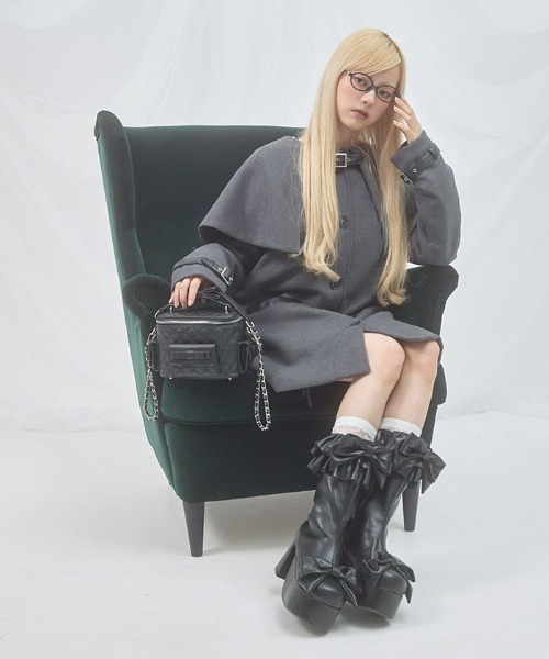 FickleBebe(フィクルベベ)の「フリルリボンショートブーツ(ブーツ・レディース・その他1/ブラック・SMALL/MEDIUM/LARGE)」の5枚目の写真