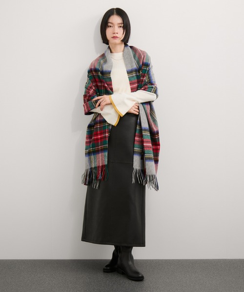 TWEED MILL（ツイードミル）の「【TWEEDMILL/ツイードミル】大判ストール（ストール/ショール・レディース・チャコールグレー/グレー/オフホワイト/ブラック系その他3/グレー系その他/ブルー系その他6/ベージュ系その他/グリーン系その他・FREE）」の12枚目の写真