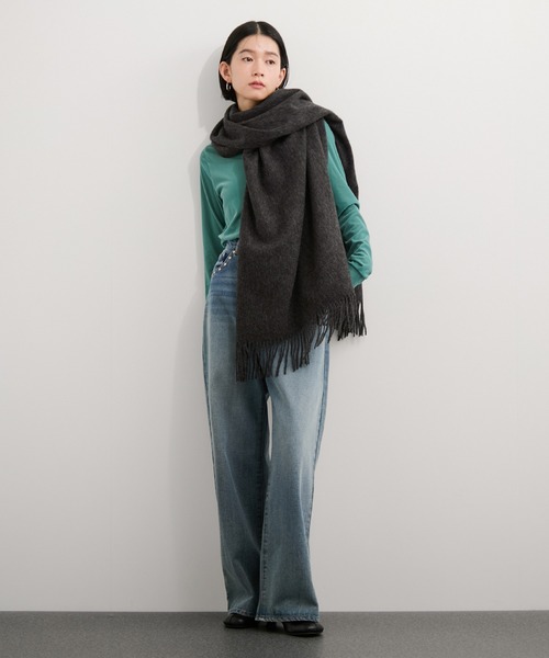 TWEED MILL（ツイードミル）の「【TWEEDMILL/ツイードミル】大判ストール（ストール/ショール・レディース・チャコールグレー/グレー/オフホワイト/ブラック系その他3/グレー系その他/ブルー系その他6/ベージュ系その他/グリーン系その他・FREE）」の13枚目の写真