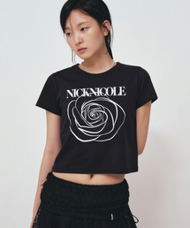 ROSE SIGNATURE CROP TOP_BLACK WHITE