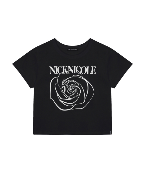 NICK&NICOLE(ニックアンドニコール)の「ROSE SIGNATURE CROP TOP_BLACK WHITE(Tシャツ/カットソー・レディース・その他・FREE)」の4枚目の写真