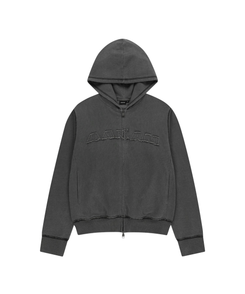 セール】Logo Patch Zip-Up Hoodie (Black)（パーカー）｜AAKAM