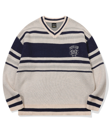 CPGN STUDIO（コンパーニョ）の「Cheese Club V-Neck Knit Cream（ニット/セーター・メンズ）」