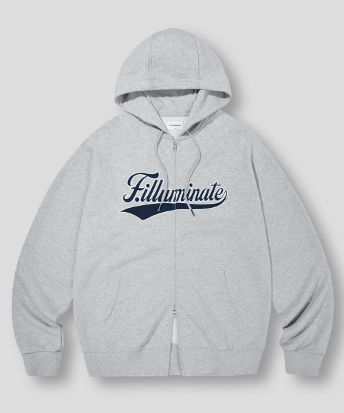 F.ILLUMINATE(フィルミネイト)の「シグネチャーウェーブロゴフードジップアップ-メランジグレー(パーカー・レディース・その他・SMALL/MEDIUM/LARGE)」の1枚目の写真