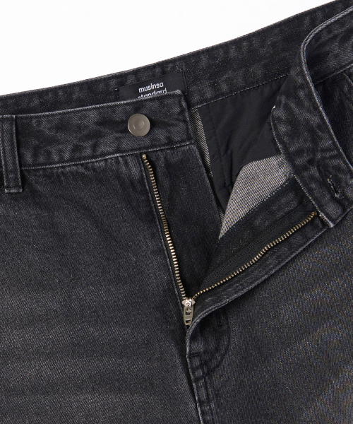 MUSINSA STANDARD（ムシンサスタンダード）の「ビッグブラシカーゴバミューダデニムパンツ[ブラック]（デニムパンツ・メンズ・その他・40/38/36/34/32/30/31/33/26/27/28/29）」の3枚目の写真