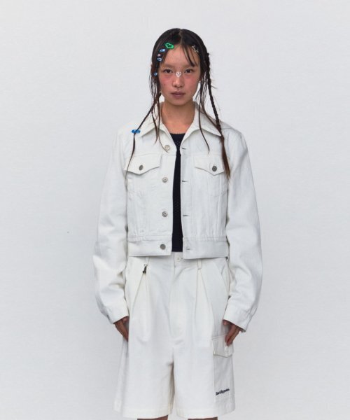 Rest&Recreation(レストアンドレクリエーション)の「RR CROP DENIM JACKET_WHITE(デニムジャケット・レディース・その他・SMALL/MEDIUM)」の1枚目の写真