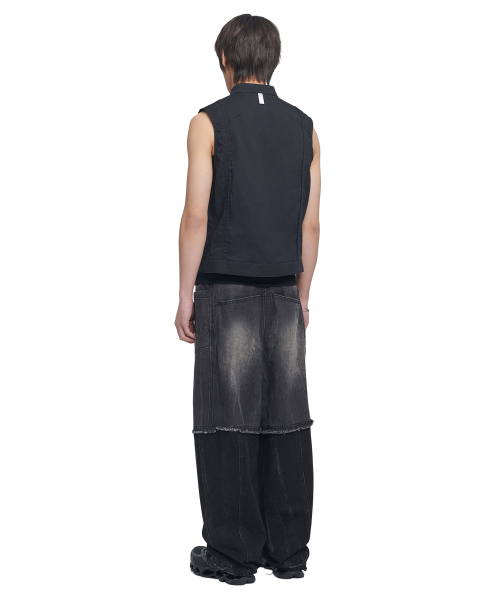 NOMANUAL（NOMANUAL）の「HALF & HALF DENIM PANTS - WASHED BLACK（デニムパンツ・レディース・その他・SMALL/MEDIUM/LARGE）」の5枚目の写真
