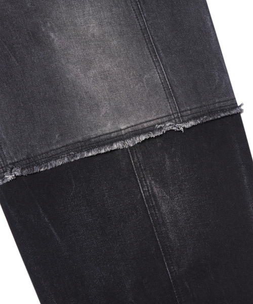 NOMANUAL（NOMANUAL）の「HALF & HALF DENIM PANTS - WASHED BLACK（デニムパンツ・レディース・その他・SMALL/MEDIUM/LARGE）」の6枚目の写真