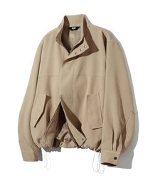 TRILLION（トリリオン）の「オーバーサイズハーフネッククロップブルゾンジャケット（ベージュ）（MA-1）」