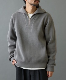 ハーフジップ」に該当するニット/セーター（グレー/灰色系・無地