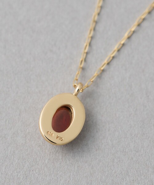 [ガーネット] K10YG カボション ネックレス