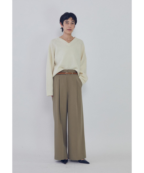 1er Arrondissement(プルミエアロンディスモン)の「ウールナイロン畦Vネックプルオーバー(ニット/セーター・レディース・グレー系その他7/ブラック系その他3/オフホワイト・FREE)」の9枚目の写真