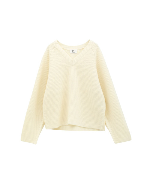 セール】ウールナイロン畦Vネックプルオーバー（ニット/セーター