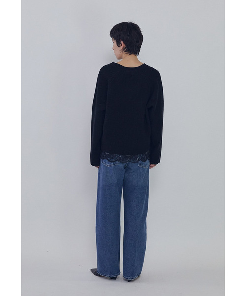 1er Arrondissement(プルミエアロンディスモン)の「ウールナイロン畦Vネックプルオーバー(ニット/セーター・レディース・グレー系その他7/ブラック系その他3/オフホワイト・FREE)」の13枚目の写真