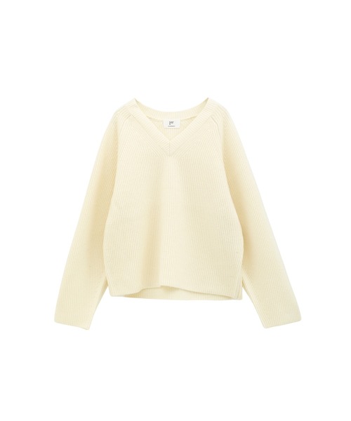 1er Arrondissement(プルミエアロンディスモン)の「ウールナイロン畦Vネックプルオーバー(ニット/セーター・レディース・グレー系その他7/ブラック系その他3/オフホワイト・FREE)」の4枚目の写真