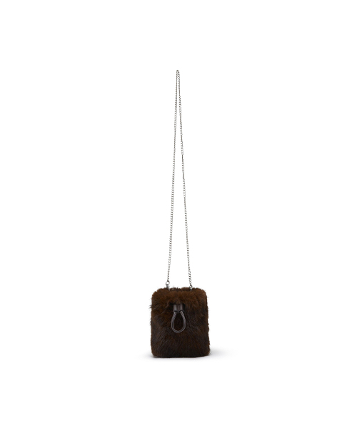 LAP（ラップ）の「FLUFFY POP CROSS BAG AR7ABA40（メッセンジャーバッグ・レディース・ダークブラウン/ピンク/アイボリー・FREE）」の5枚目の写真