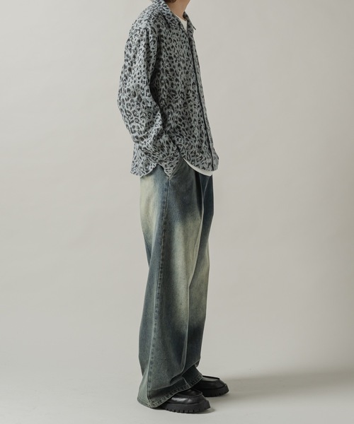 CASPER JOHN（キャスパージョン）の「Leopard knit shirts/レオパードニットシャツ（シャツ/ブラウス・メンズ・サックスブルー/ベージュ・SMALL/MEDIUM/LARGE/X-SMALL）」の22枚目の写真