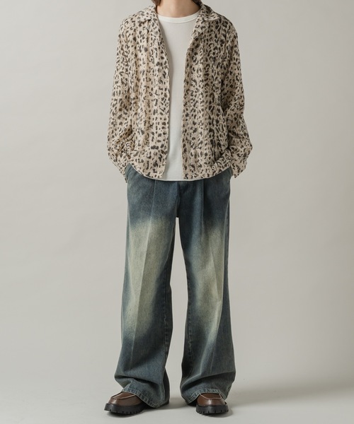 CASPER JOHN（キャスパージョン）の「Leopard knit shirts/レオパードニットシャツ（シャツ/ブラウス・メンズ・サックスブルー/ベージュ・SMALL/MEDIUM/LARGE/X-SMALL）」の16枚目の写真