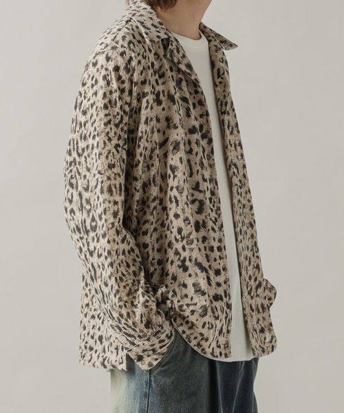 CASPER JOHN（キャスパージョン）の「Leopard knit shirts/レオパードニットシャツ（シャツ/ブラウス・メンズ・サックスブルー/ベージュ・SMALL/MEDIUM/LARGE/X-SMALL）」の14枚目の写真