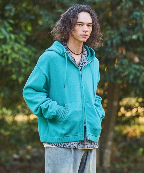 CASPER JOHN（キャスパージョン）の「Leopard knit shirts/レオパードニットシャツ（シャツ/ブラウス・メンズ・サックスブルー/ベージュ・SMALL/MEDIUM/LARGE/X-SMALL）」の5枚目の写真