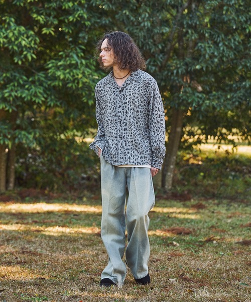 CASPER JOHN（キャスパージョン）の「Leopard knit shirts/レオパードニットシャツ（シャツ/ブラウス・メンズ・サックスブルー/ベージュ・SMALL/MEDIUM/LARGE/X-SMALL）」の7枚目の写真