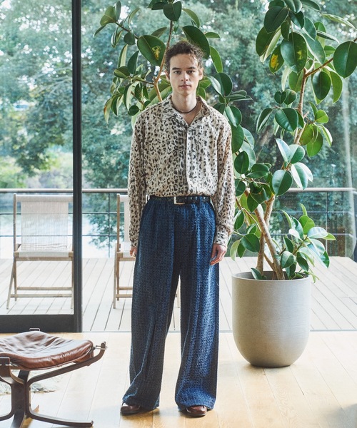 CASPER JOHN（キャスパージョン）の「Leopard knit shirts/レオパードニットシャツ（シャツ/ブラウス・メンズ・サックスブルー/ベージュ・SMALL/MEDIUM/LARGE/X-SMALL）」の10枚目の写真