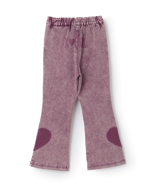 X-girl Stages（エックスガールステージス）の「サイドハートモチーフフレアパンツ（デニムパンツ・キッズ・ピンク/ブルー・140cm/120cm/100cm/90cm/110cm/130cm）」の3枚目の写真