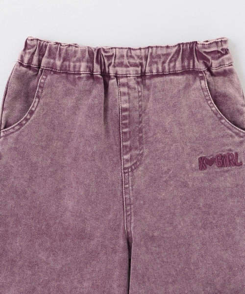 X-girl Stages（エックスガールステージス）の「サイドハートモチーフフレアパンツ（デニムパンツ・キッズ・ピンク/ブルー・140cm/120cm/100cm/90cm/110cm/130cm）」の4枚目の写真