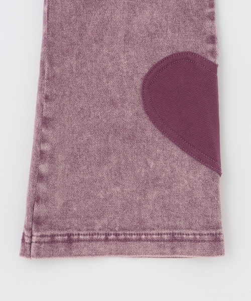 X-girl Stages（エックスガールステージス）の「サイドハートモチーフフレアパンツ（デニムパンツ・キッズ・ピンク/ブルー・140cm/120cm/100cm/90cm/110cm/130cm）」の12枚目の写真