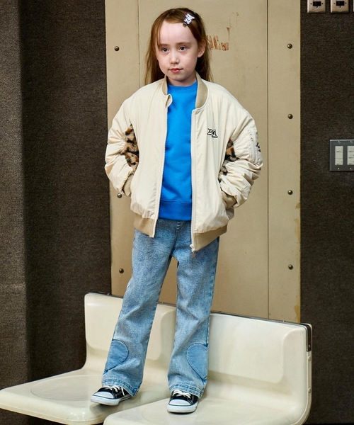 X-girl Stages（エックスガールステージス）の「サイドハートモチーフフレアパンツ（デニムパンツ・キッズ・ピンク/ブルー・140cm/120cm/100cm/90cm/110cm/130cm）」の20枚目の写真