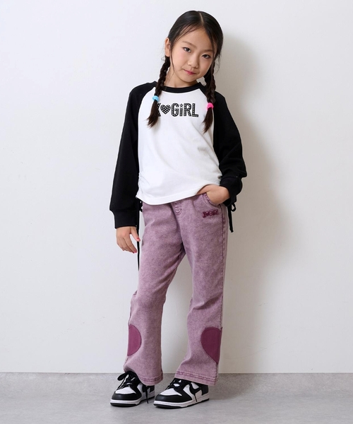 セール】サイドハートモチーフフレアパンツ（デニムパンツ）｜X-girl