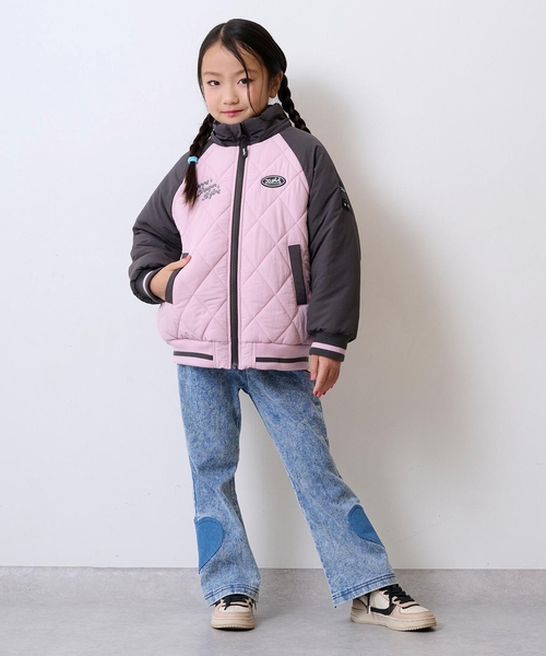 X-girl Stages（エックスガールステージス）の「サイドハートモチーフフレアパンツ（デニムパンツ・キッズ・ピンク/ブルー・140cm/120cm/100cm/90cm/110cm/130cm）」の7枚目の写真