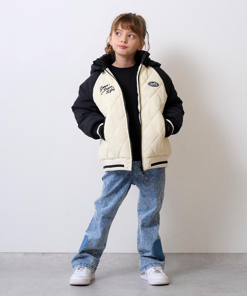 X-girl Stages（エックスガールステージス）の「サイドハートモチーフフレアパンツ（デニムパンツ・キッズ・ピンク/ブルー・140cm/120cm/100cm/90cm/110cm/130cm）」の9枚目の写真