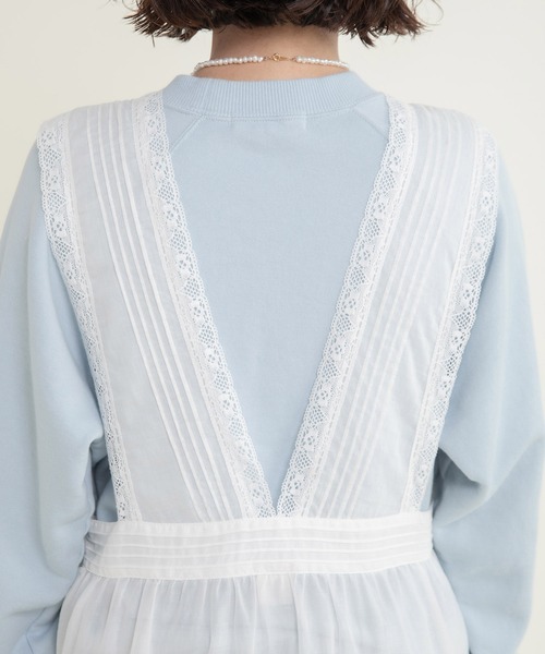 Dot＆Stripes CHILD WOMAN（ドットアンドストライプス　チャイルドウーマン）の「80ボイル レースピンタック ティアードワンピース（ワンピース・レディース・ホワイト・FREE）」の20枚目の写真