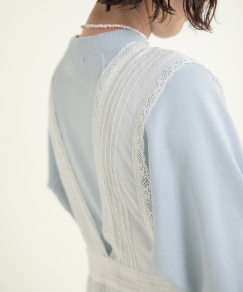 Dot＆Stripes CHILD WOMAN（ドットアンドストライプス　チャイルドウーマン）の「80ボイル レースピンタック ティアードワンピース（ワンピース・レディース・ホワイト・FREE）」の8枚目の写真