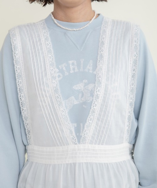 Dot＆Stripes CHILD WOMAN（ドットアンドストライプス　チャイルドウーマン）の「80ボイル レースピンタック ティアードワンピース（ワンピース・レディース・ホワイト・FREE）」の19枚目の写真