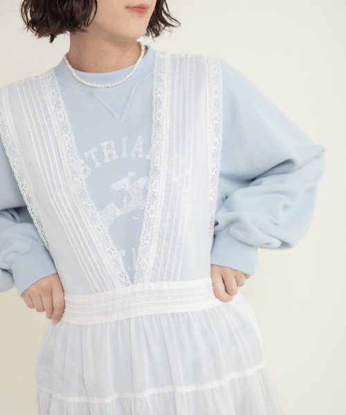 Dot＆Stripes CHILD WOMAN（ドットアンドストライプス　チャイルドウーマン）の「80ボイル レースピンタック ティアードワンピース（ワンピース・レディース・ホワイト・FREE）」の7枚目の写真