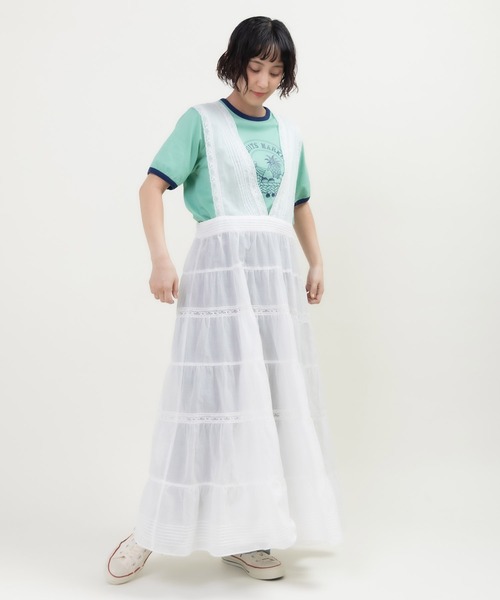 Dot＆Stripes CHILD WOMAN（ドットアンドストライプス　チャイルドウーマン）の「80ボイル レースピンタック ティアードワンピース（ワンピース・レディース・ホワイト・FREE）」の13枚目の写真